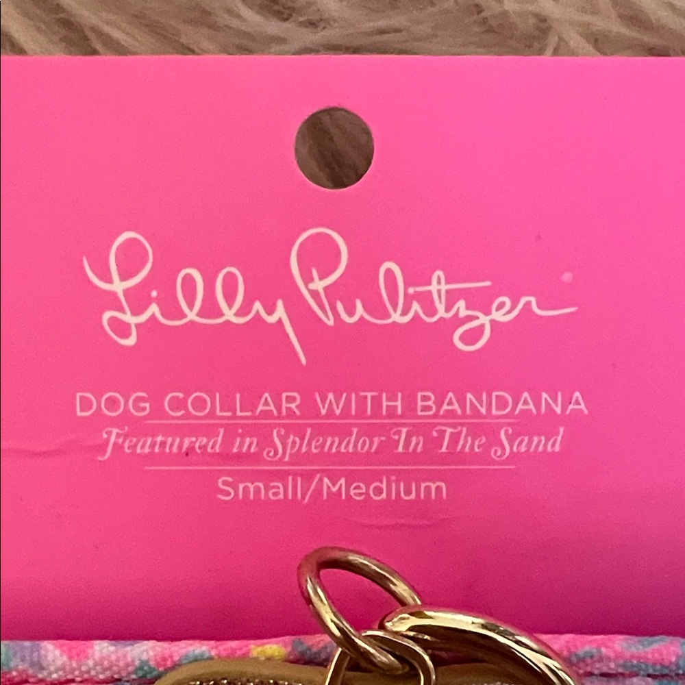 Lilly Pulitzer Dog Collar Set with Bandana & Waste Bag Holder - Picture 2 of 7
